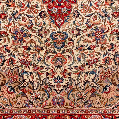 Lot 88 - A very fine part silk Qum rug, central Persia