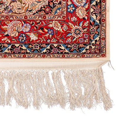 Lot 88 - A very fine part silk Qum rug, central Persia