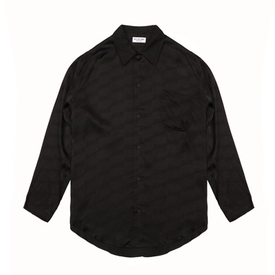 Lot 304 - Balenciaga Homewear Black Monogram Shirt - Size 36