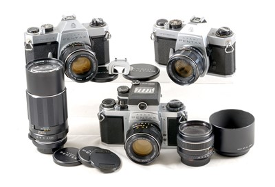 Lot 131 - Pentax Spotmatic Cameras & Lenses.