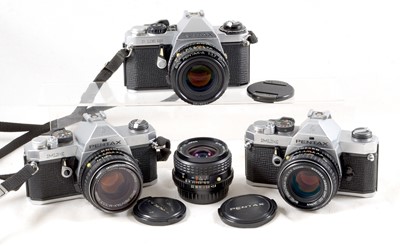 Lot 130 - Pentax ME Super & MX Cameras & Lenses.