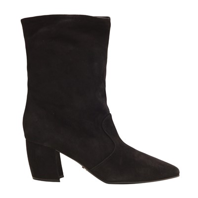 Lot 192 - Prada Black Slouch Mid Calf Heel Boot - Size 39