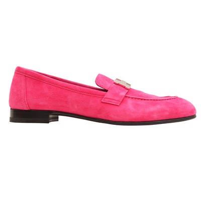 Lot 39 - Hermes Rose Fuchsia Paris Flat Loafer - Size 39