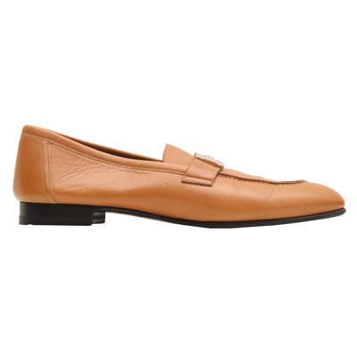 Lot 114 - Hermes Gold Paris Flat Loafer - Size 39