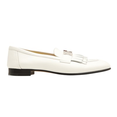 Lot 214 - Hermes White Royal Flat Loafer - Size 39.5