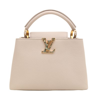 Lot 30 - Louis Vuitton Pale Grey Taurillon Capucines BB