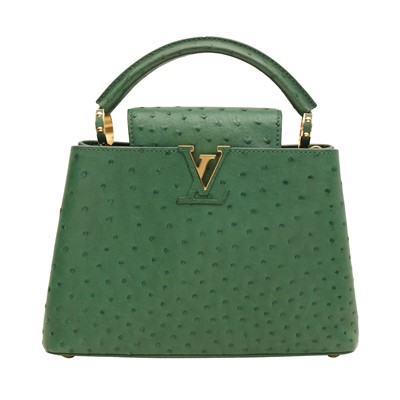Lot 84 - λ Louis Vuitton Emerald Ostrich Capucines BB