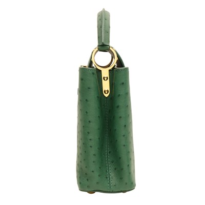 Lot 84 - λ Louis Vuitton Emerald Ostrich Capucines BB