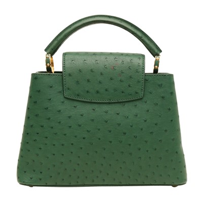 Lot 84 - λ Louis Vuitton Emerald Ostrich Capucines BB