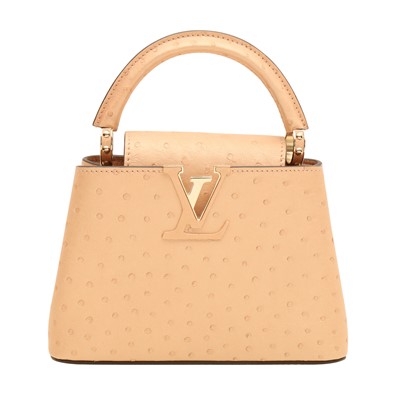 Lot 74 - λ Louis Vuitton Rose Champagne Ostrich Capucines Mini