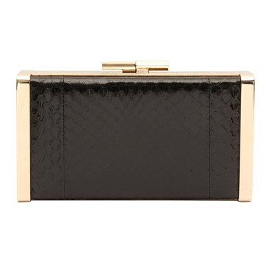 Lot 159 - λ Jimmy Choo Black Python J Box Clutch