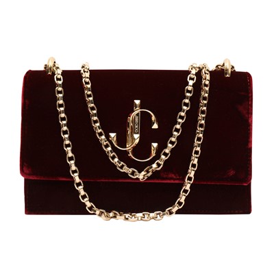 Lot 47 - Jimmy Choo Burgundy Velvet Bohemia Shoulder Bag