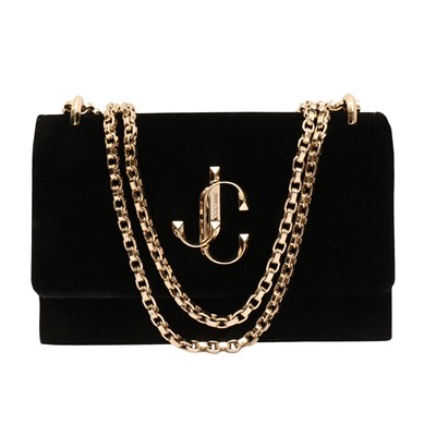 Lot 148 - Jimmy Choo Black Velvet Bohemia Shoulder Bag