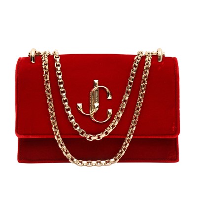 Lot 55 - Jimmy Choo Red Velvet Bohemia Shoulder Bag