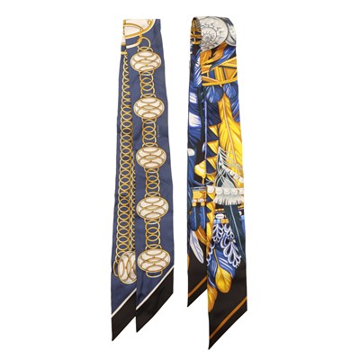 Lot 16 - Hermes Silk Twilly's Set Of Two