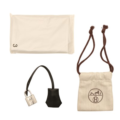Lot 219 - Hermes Black Epsom Cadenes Set