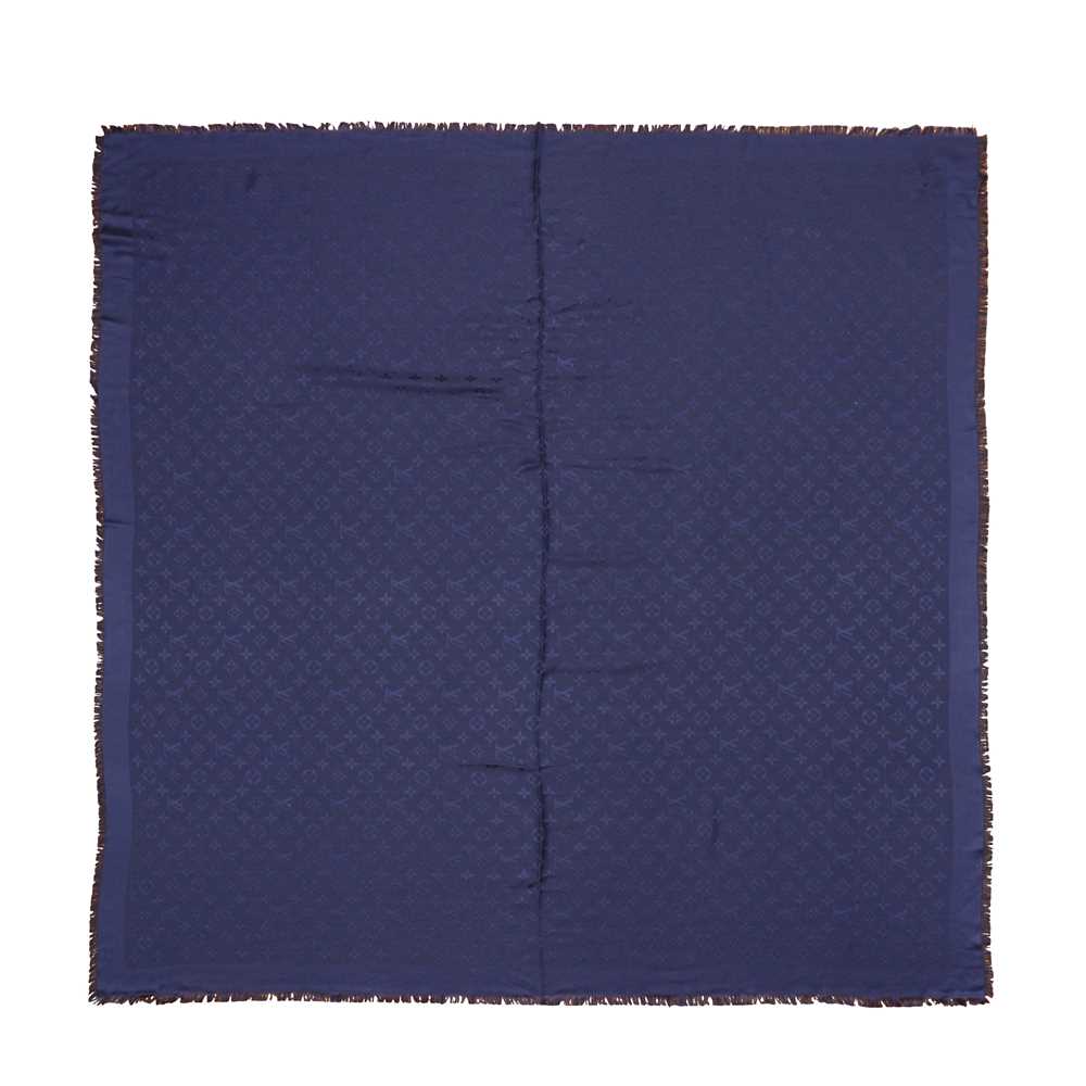 Lot 9 - Louis Vuitton Bleu Marine Classic Monogram Shawl