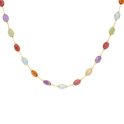 Lot 219 - A citrine, topaz, garnet, amethyst and peridot necklace