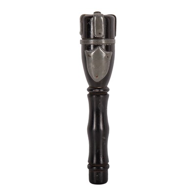 Lot 194 - Channel Islands Interest - Victorian pewter mounted ebony tipstaff, circa 1880