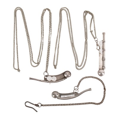 Lot 219 - Victorian silver bosun's whistle by George Unite, Birmingham 1894