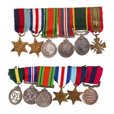 Lot 209 - Two WWII period miniature medal groups