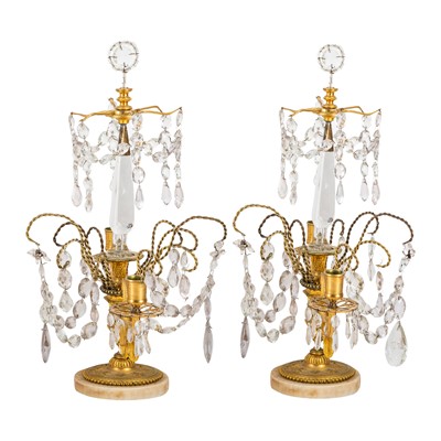 Lot 95 - A pair of Louis XV style French ormolu candelabra