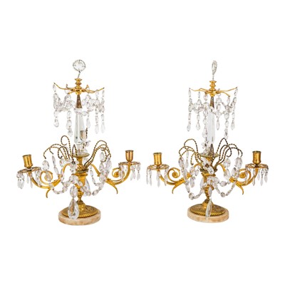 Lot 95 - A pair of Louis XV style French ormolu candelabra