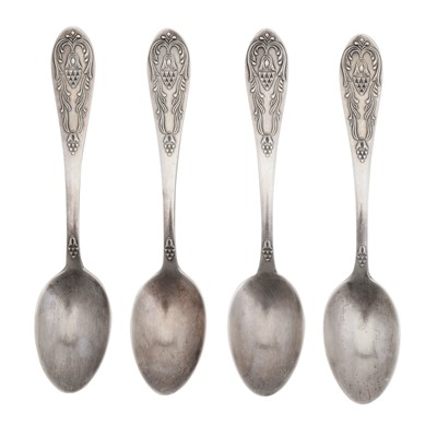 Lot 438 - Four late 20th century Russian 875 standard silver dessert spoons