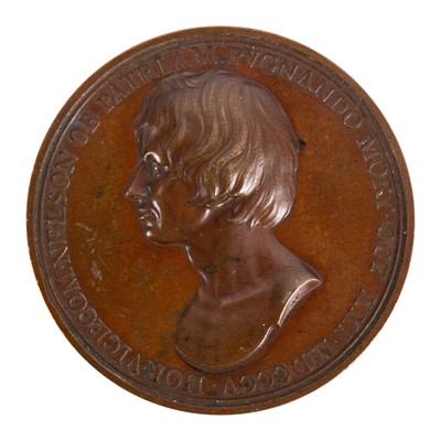 Lot 200 - Admiral Lord Nelson, copper medal commemorating death, circa 1805