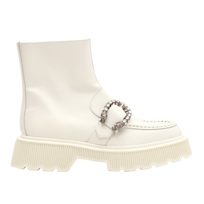 Lot 390 - Gucci White Hunder Dionysus Lug Ankle Boot - Size 38