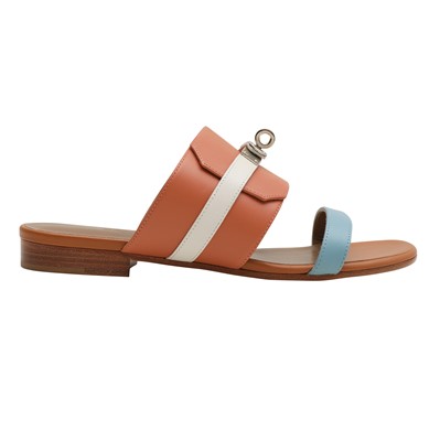 Lot 119 - Hermes Rose Bubinga Avenue Flat Sandal - Size 37