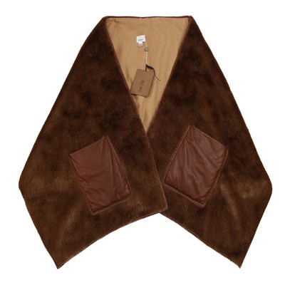 Lot 312 - Burberry Brown Cashmere Pocket Stole - Size OS