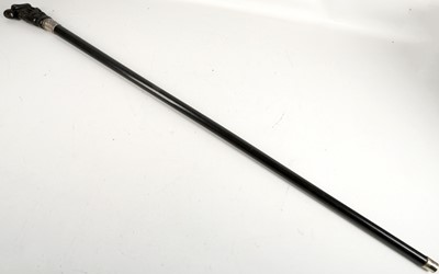 Lot 528 - AN AFRICAN EBONY NOVELTY WALKING STICK The...