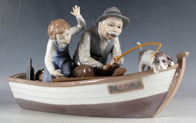 Lot 81 - A Lladro porcelain group of 'Fishing with...