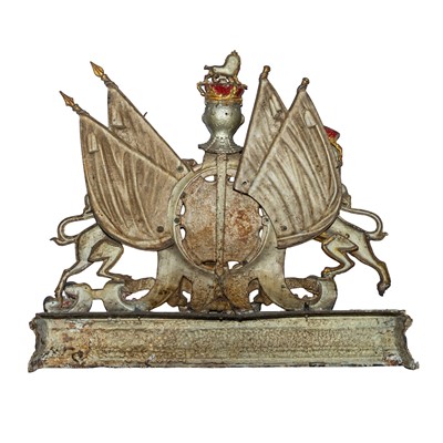 Lot 91 - A large polychrome painted cast iron Royal Coat of Arms, second half of the 19th century