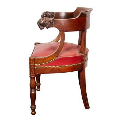 Lot 2 - A 19th Century French Empire 'Fauteuil de Bureau' mahogany desk chair