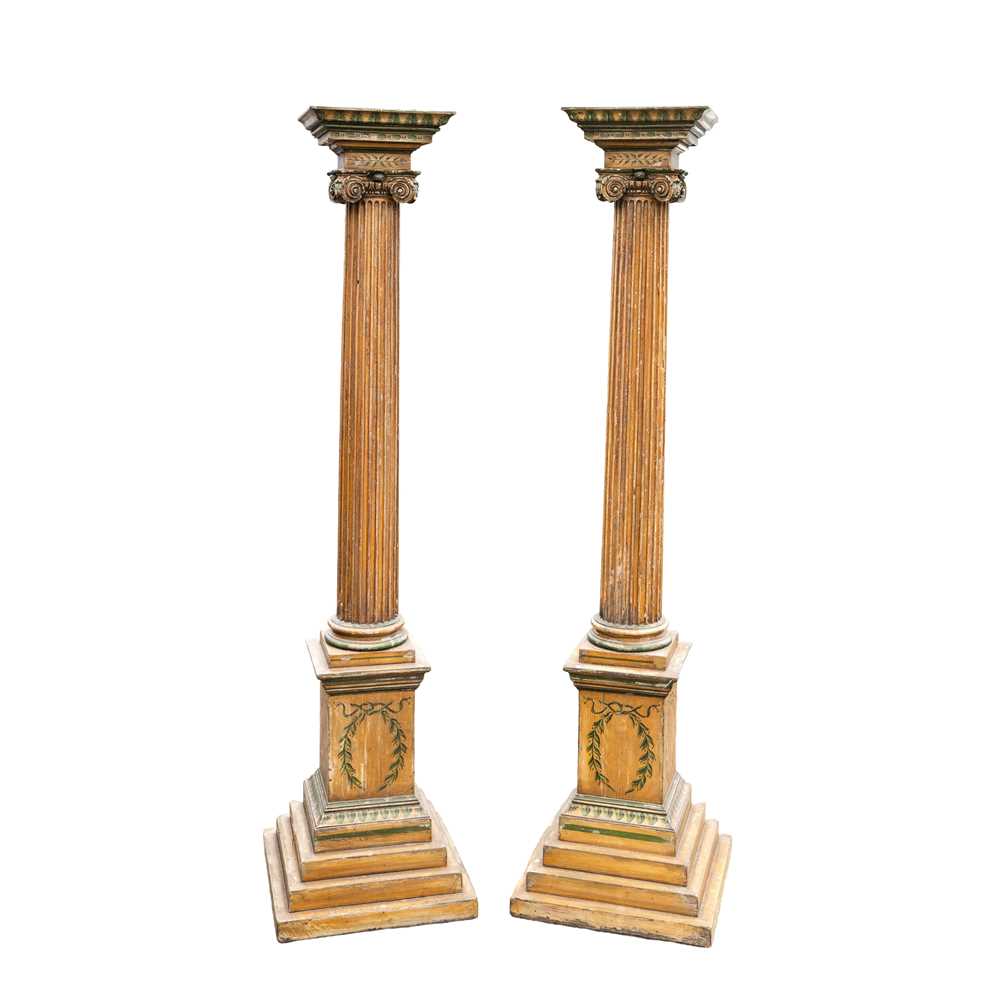 Lot 47 - A pair of George III painted pine ionic columns