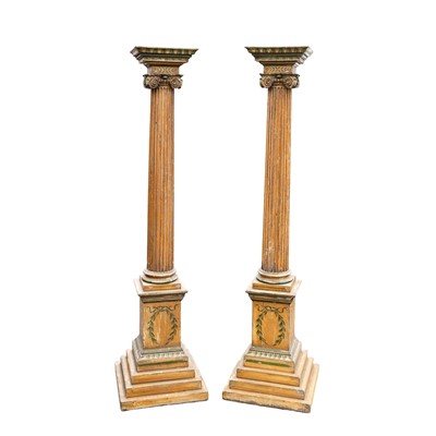 Lot 47 - A pair of George III painted pine ionic columns
