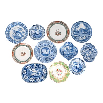Lot 317 - A group of early 19th century blue and white transfer printed plates