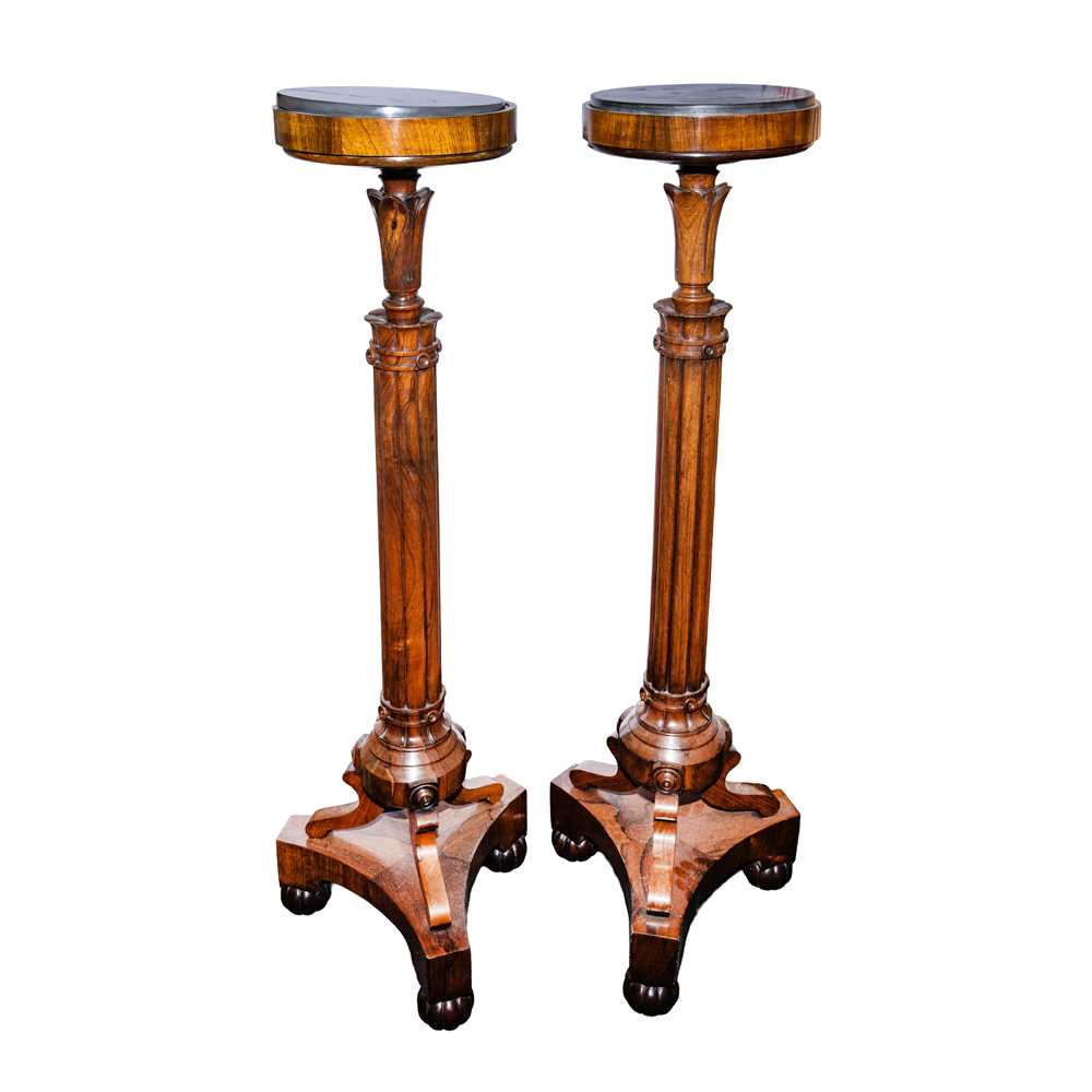 Lot 44 - A pair of William IV rosewood torcheres