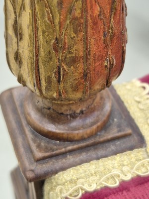 Lot 9 - A pair of French Empire walnut and parcel gilt X-frame stools