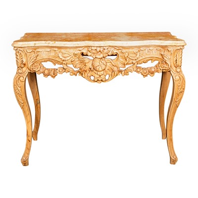 Lot 39 - A Continental Baroque style pine console table