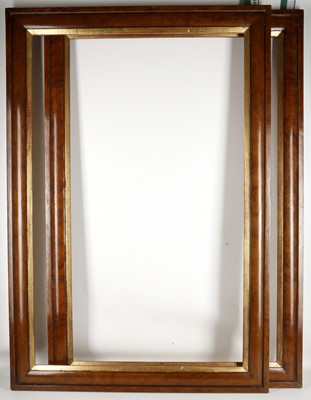 Lot 147 - A good matched pair of maple veneered frames,...