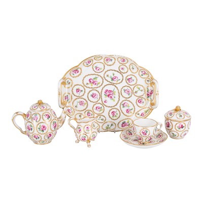 Lot 349 - An assembled Sevres déjeuner cabaret set on tray