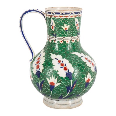 Lot 255 - An Ottoman Iznik pottery jug