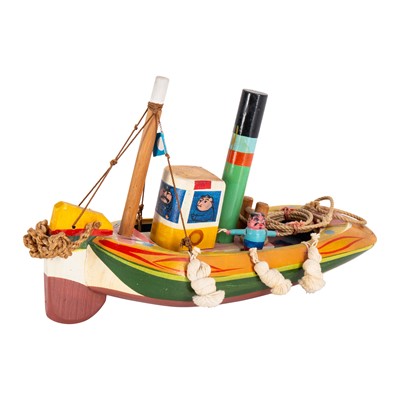 Lot 164 - Sam Smith of Dartmouth, (1908-1983) - Wooden hand painted model steam fishing boat 'Sun'
