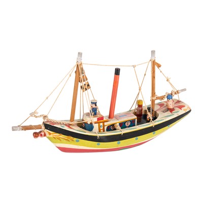 Lot 162 - Sam Smith of Dartmouth, (1908-1983) - Wooden hand painted model yacht 'Princess'