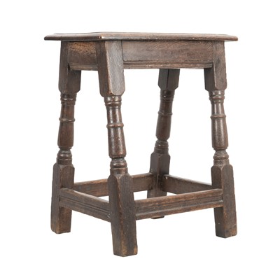 Lot 198 - A 17th century oak joint stool