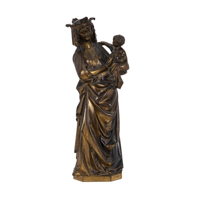 Lot 63 - A Continental gilt bronze figure of the Madonna and Child