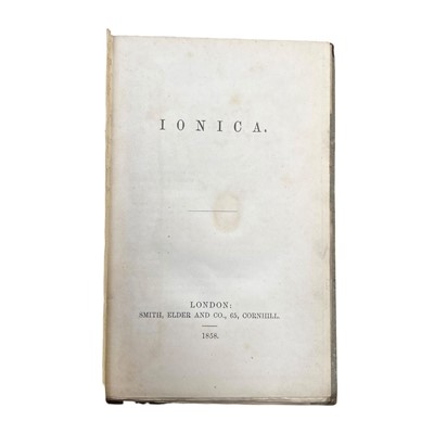 Lot 158 - [Cory (William Johnson)] Ionica [bound with] Ionica II